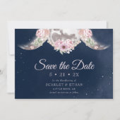 Triple Moon Dark Blue Night Sky Handfasting Save The Date (Voorkant)