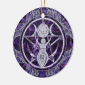 Triple Moon - Goddess - Amethyst en Silver Keramisch Ornament (Links)