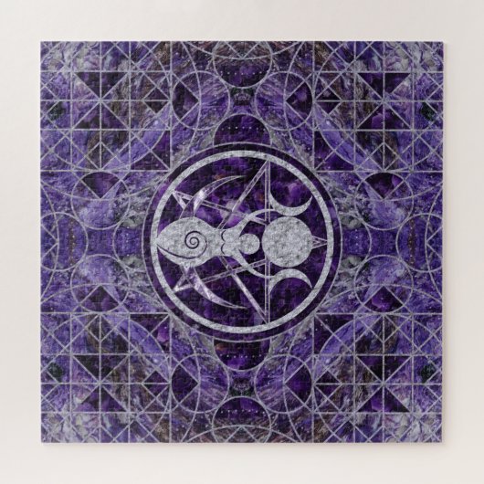 Triple Moon - Goddess - Amethyst en Silver Legpuzzel (Horizontaal)