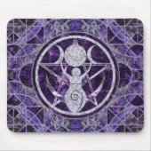 Triple Moon - Goddess - Amethyst en Silver Muismat (Voorkant)