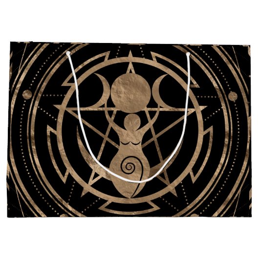 Triple Moon - Goddess - Black en Gold Groot Cadeauzakje (Achterkant)