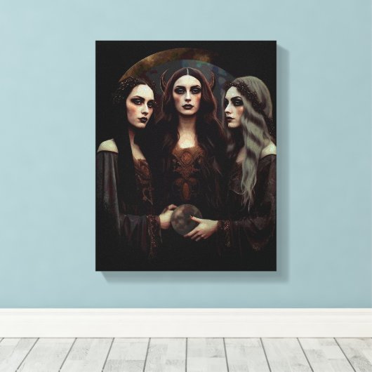 Triple Moon Goddess Canvas Afdruk (Insitu (Houten vloer))
