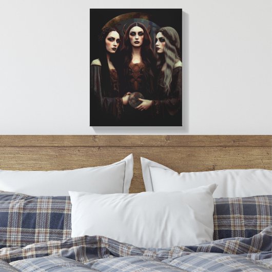 Triple Moon Goddess Canvas Afdruk (Insitu (Slaapkamer))
