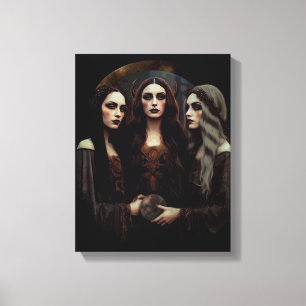 Triple Moon Goddess Canvas Afdruk