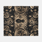 Triple Moon Goddess Gold en Black Fleece Deken (Voorkant (Horizontaal))