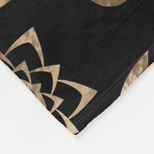 Triple Moon Goddess Gold en Black Fleece Deken (Hoek)