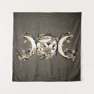 Triple Moon - Goddess - Golden Blossom Wandkleed