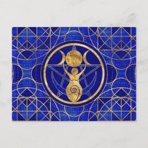 Triple Moon - Goddess - Lapis Lazuli en Gold Briefkaart