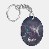 Triple Moon Goddess Luna Universe Custom Sleutelhanger (Voorkant Links)