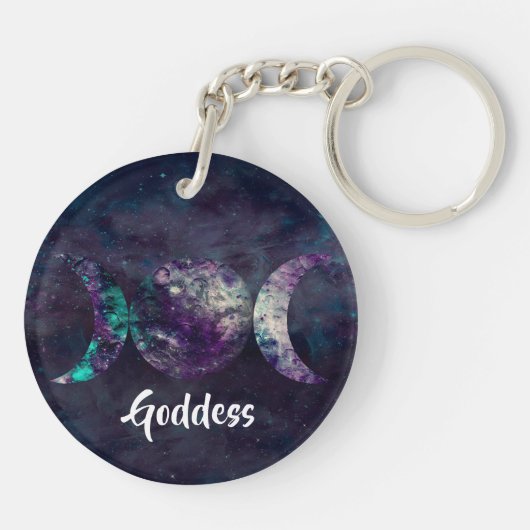 Triple Moon Goddess Luna Universe Custom Sleutelhanger (Achterkant)