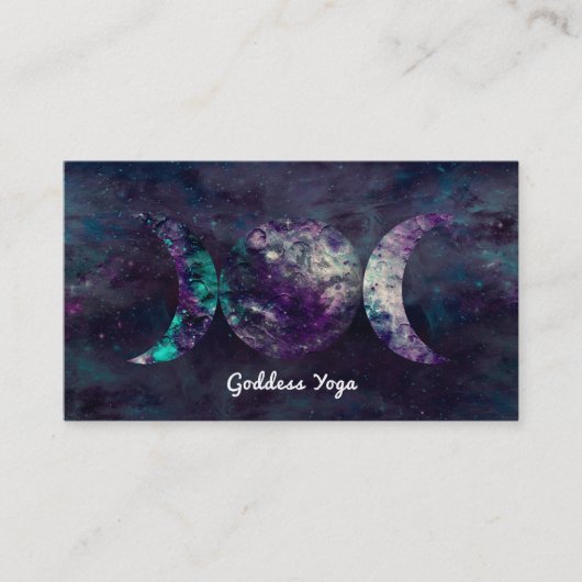 Triple Moon Goddess Luna Universe Moons Yoga Visitekaartje (Voorkant)