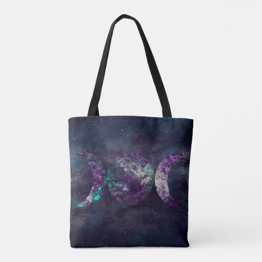 Triple Moon Goddess Luna Universe Tote Bag (Achterkant)