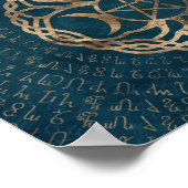 Triple Moon Goddess met pentagram Poster (Hoek)