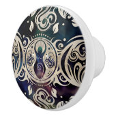 Triple Moon Goddess Moonlight paars #1 Keramische Knop (Rechts)