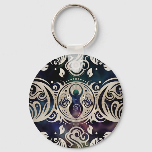 Triple Moon Goddess Moonlight paars #1 Sleutelhanger (Voorkant)
