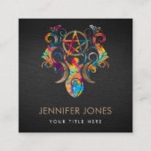 Triple Moon Goddess Ornament Vierkante Visitekaartje (Voorkant)