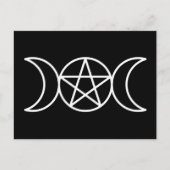 Triple Moon Goddess Pentacle Briefkaart (Voorkant)
