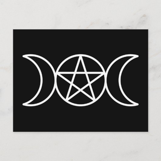 Triple Moon Goddess Pentacle Briefkaart (Voorkant)