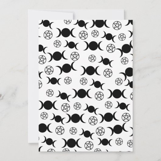 Triple Moon Goddess Pentacle Verjaardagsfeestje Kaart (Achterkant)