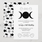 Triple Moon Goddess Pentacle Verjaardagsfeestje Kaart (Voorkant / Achterkant)