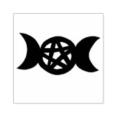 Triple Moon Goddess Pentagram Rubberstempel (Afrduk)