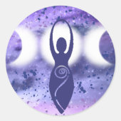 "Triple Moon Goddess" Ronde Sticker (Voorkant)