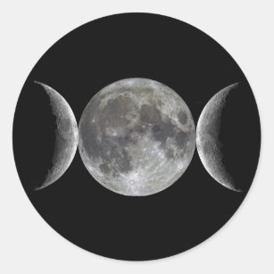 Triple Moon Goddess Ronde Sticker