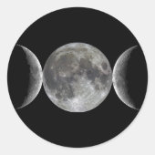 Triple Moon Goddess Ronde Sticker (Voorkant)
