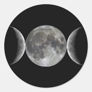 Triple Moon Goddess Ronde Sticker