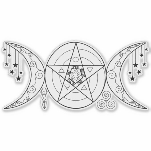 Triple Moon Goddess Sticker (Voorkant)
