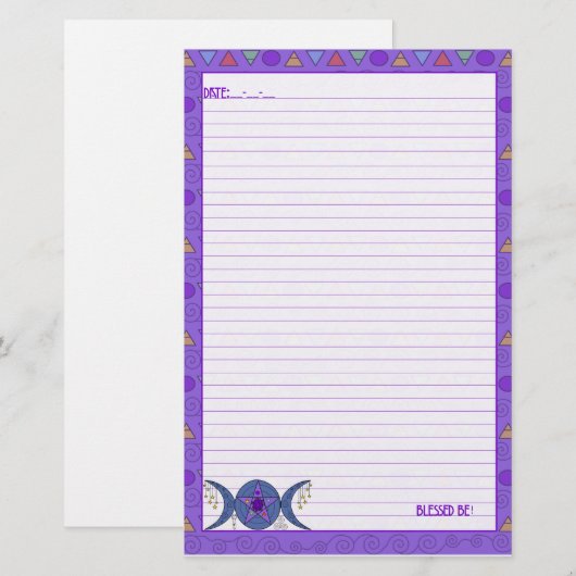 Triple Moon Goddess Symbol Briefpapier (Voorkant / Achterkant)