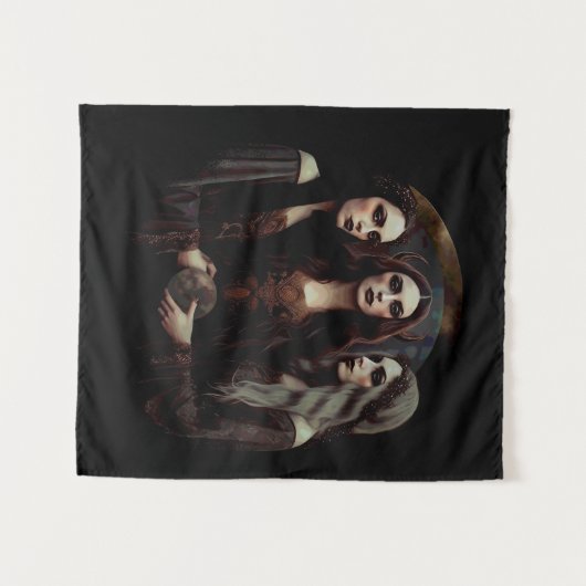 Triple Moon Goddess Wandkleed (Voorkant (horizontaal))