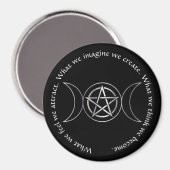 Triple Moon Goddess Wicca Pentacle Magneet (Voorkant / Achterkant)