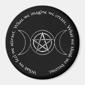 Triple Moon Goddess Wicca Pentacle Magneet (Voorkant)