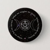 Triple Moon Goddess Wicca Pentacle Ronde Button 5,7 Cm (Voorkant)