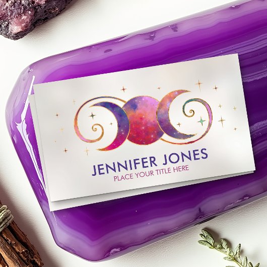 Triple Moon - Golden Spiral Ornament Visitekaartje