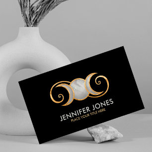 Triple Moon - Golden Spiral Ornament Visitekaartje