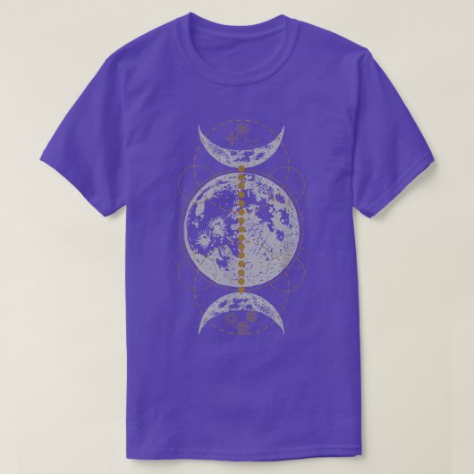 Triple Moon - Gothic Witch Wicca Witchcraft Occult T-shirt (Design voorkant)