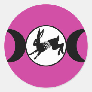 Triple Moon Hare Ronde Sticker