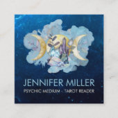 Triple Moon - Healing Crystals Nebula Sky Vierkante Visitekaartje (Voorkant)