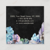 Triple Moon - Healing Crystals Waterverf Square Vierkante Visitekaartje (Achterkant)