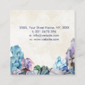 Triple Moon - Healing Crystals Waterverf Vierkante Visitekaartje (Achterkant)