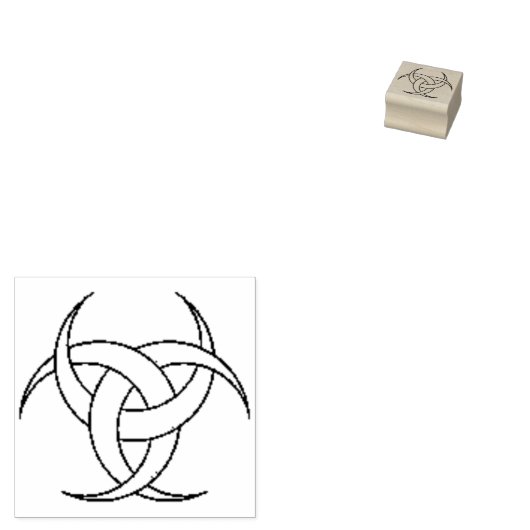 Triple Moon Houten Stempel (Gestempeld)