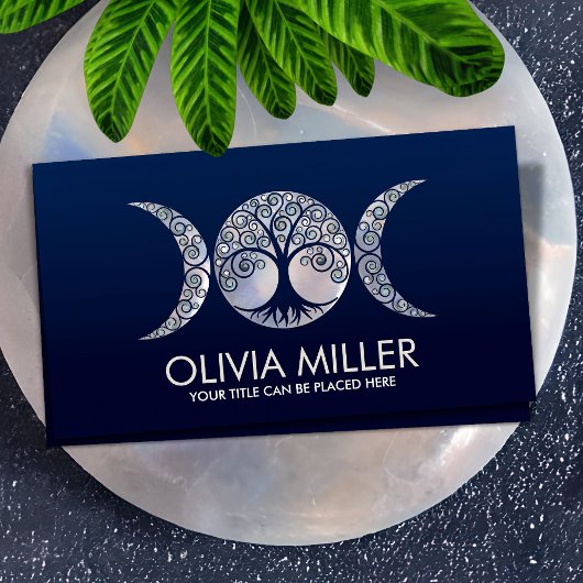 Triple Moon - Levensboom - Maansteen en Parel Visitekaartje