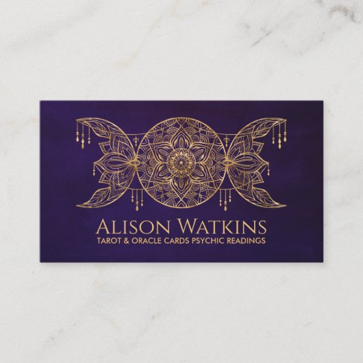 Triple Moon Mandala Ornament Visitekaartje (Voorkant)