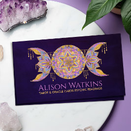 Triple Moon Mandala Ornament Visitekaartje