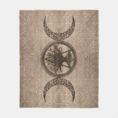 Triple Moon met pentagram en levensboom Fleece Deken (Voorkant)