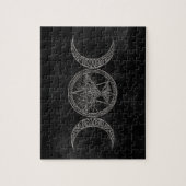 Triple Moon met pentagram en levensboom Legpuzzel (Verticaal)