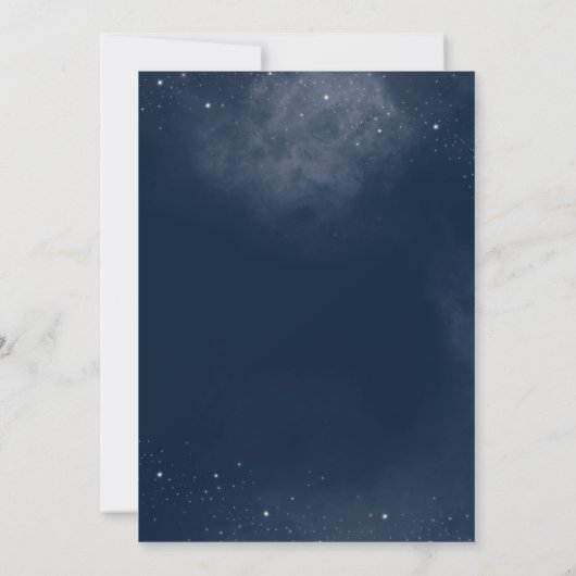 Triple Moon Midnight Blue Starry Sky Handfasting Kaart (Achterkant)