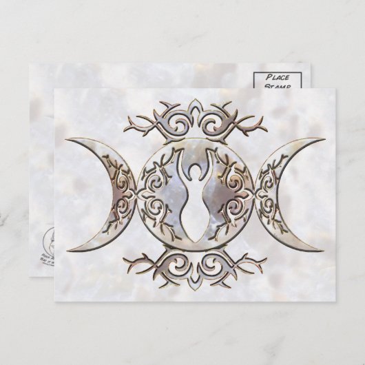 Triple Moon Moonstone Goddess Briefkaart (Voorkant / Achterkant)